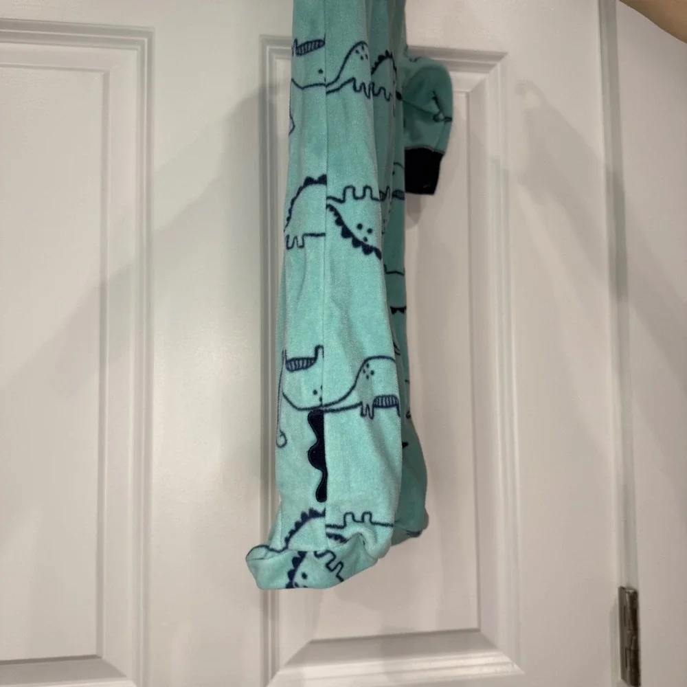 Carters Baby Fleece Footed‎ Pajamas Teal Dinosaur Print Size 3 Months